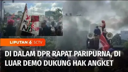 VIDEO: Demo Mendukung Usulan Hak Angket Memanas di Luar Kantor DPR, Jakarta