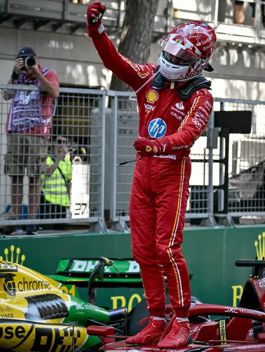 Kemenangan Charles Leclerc di Formula 1 Monako mematahkan dominasi Max Verstappen yang berhasil meraih posisi pertama pada tujuh balapan secara beruntun di musim 2024. (ANDREJ ISAKOVIC/AFP)