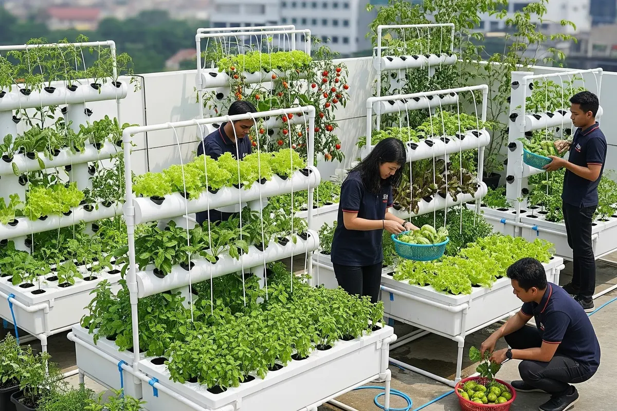 9 Ide Kebun Sayur di Rooftop Kantor untuk Kemandirian Pangan Karyawan, Solusi Hijau Produktif