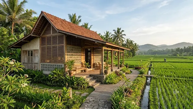Inspirasi Rumah dengan Pemandangan Sawah