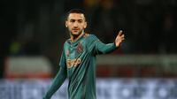 3. Hakim Ziyech (40 juta euro) - Hakim Ziyech resmi bergabung dengan Chelsea pada Juli 2020. Gelandang berusia 27 tahun ini didatangkan dari Ajax dengan transfer senilai 40 juta euro. (AFP/Pieter Stam De Jonge/ANP)