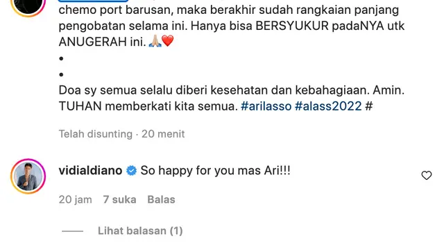 Unggahan Ari Lasso. (Foto: Dok. Instagram @ari_lasso)