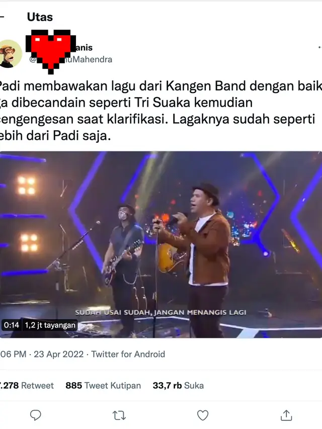 Cuitan soal Padi Reborn dan Andika Kangen Band. (Foto: Dok. Twitter)