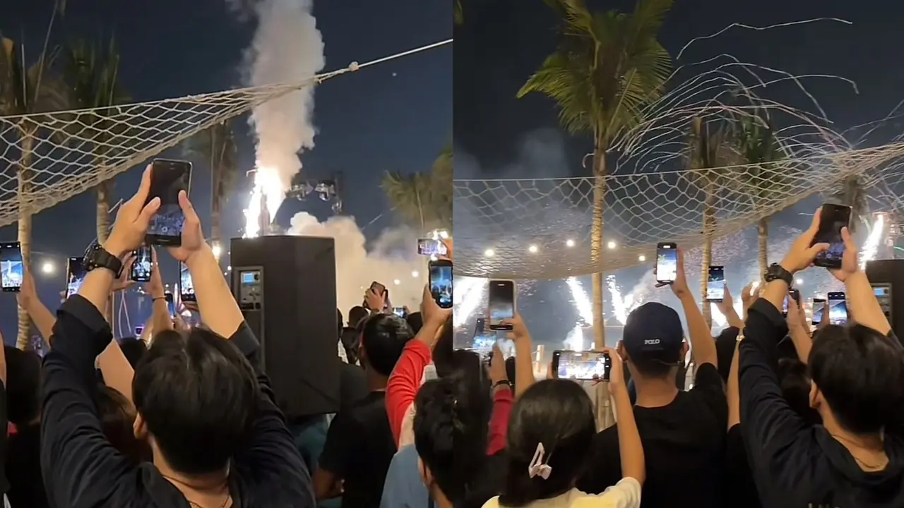Situasi saat warga Jakarta kena prank kembang api di PIK