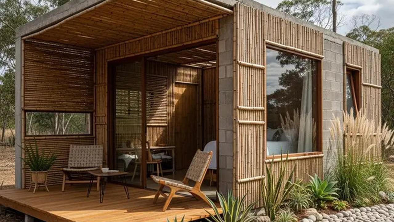 7 Model Rumah Kecil Tapi Cantik 4x6 Meter dari Batako dan Bambu dengan Teras dan Taman Mini