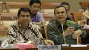 Kepala BKPM, Franky Sibarani saat menghadiri raker dengan Komisi VI DPR, Jakarta, Kamis (4/2). Raker yang seharusnya membahas  MEA Trans Pacific Partnership, Globalisasi, Gula, Beras, Garam harus Ditunda. (Liputan6.com/Angga Yuniar)