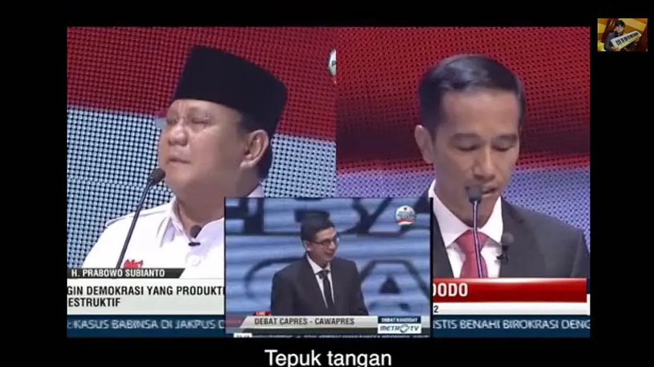 Jokowi-JK dan Prabowo-Hatta Nyanyi Bareng di Debat Pilpres 2014
