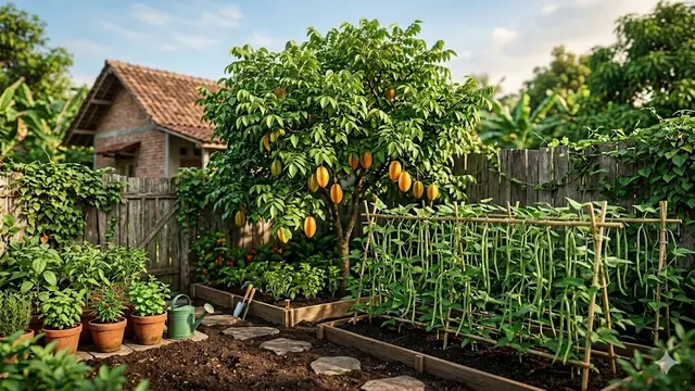 Ide Taman Buah Mini dengan Kombinasi Tanaman Sayur