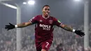 Meskipun begitu, West Ham berhasil mencuri gol pada menit ke-65 melalui Crysencio Summerville. (AP Photo/PA/John Walton)