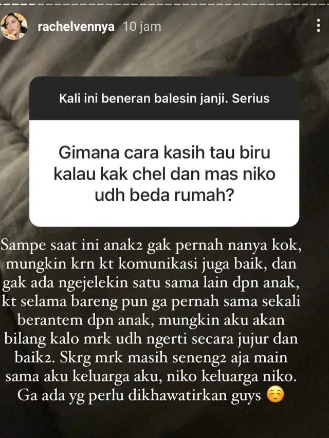 Unggahan Rachel Vennya. (Foto: Instagram @rachelvennya)