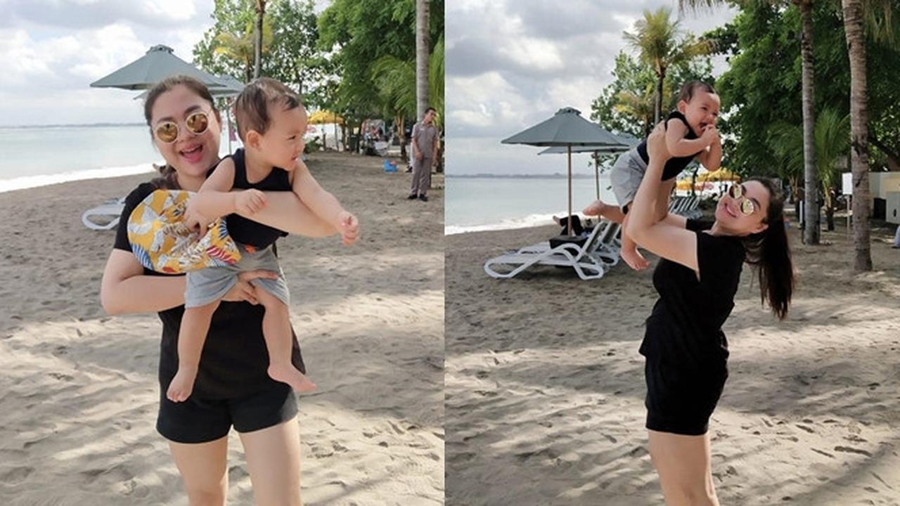 Potret Manis Vicky Shu Bersama Baby Abimanyu