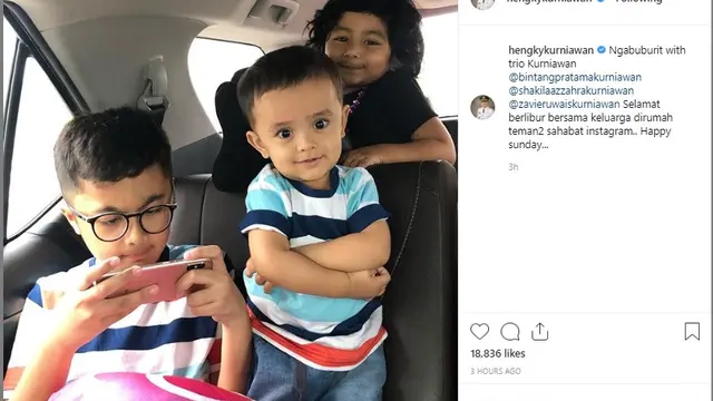 Ketiga anak Hengky Kurniawan (Foto: Instagram)