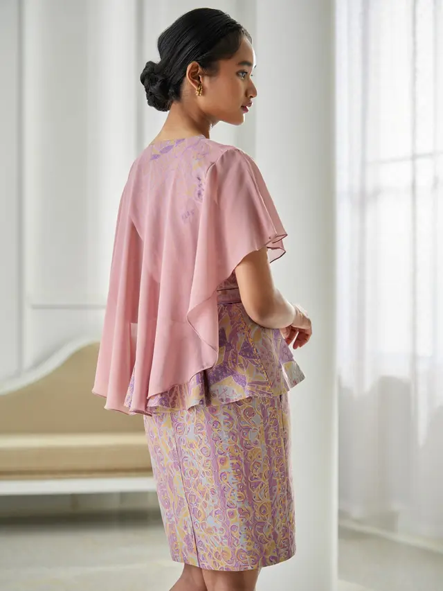 Model Batik Wanita Cape Kombinasi Chiffon Pastel