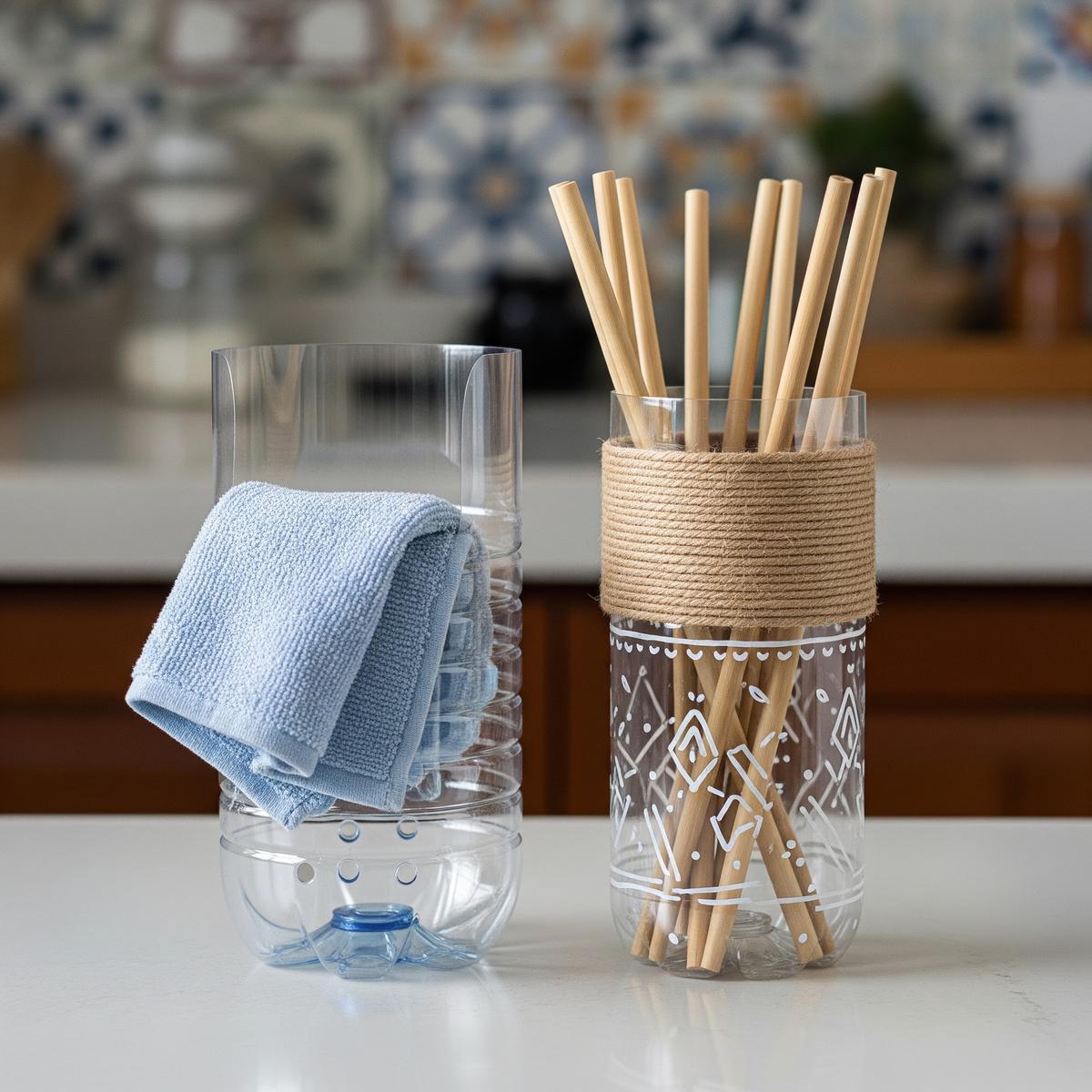 Ide Organizer Dapur dari Botol Minyak Bekas (AI Generated)