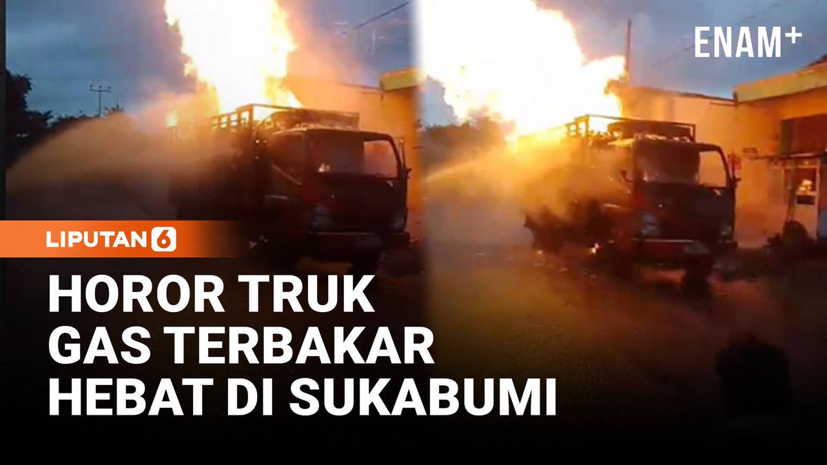 Horor Truk Gas Terbakar di Sukabumi, Api Berkobar Hebat!