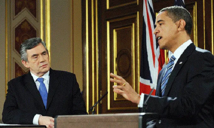 Barack Obama dan Gordon Brown (AP)