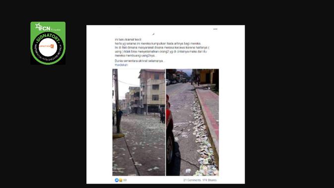Penelusuran klaim foto masyarat Italia membuang uang ke jalan