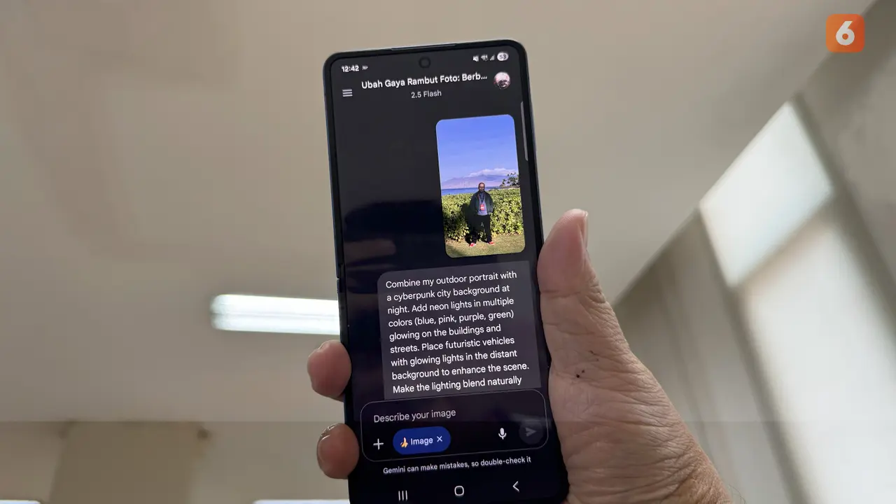 Gemini Nano Banana di Galaxy Z Flip7. (Liputan6.com/ Yuslianson)