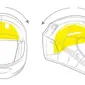 Ilustrasi sistem keselamatan MIPS pada helm pembalap MotoGP.