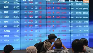 BEI sempat menghentikan sementara perdagangan (trading halt) selama 30 menit pada Selasa (8/4/2025). (BAY ISMOYO/AFP)