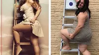 Tirukan Pose Para Model, Aksi Kocak Wanita Ini Bikin Ketawa Geli