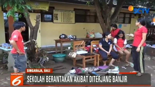 Dipenuhi Lumpur dan Sampah, Murid SD di Buleleng Diliburkan
