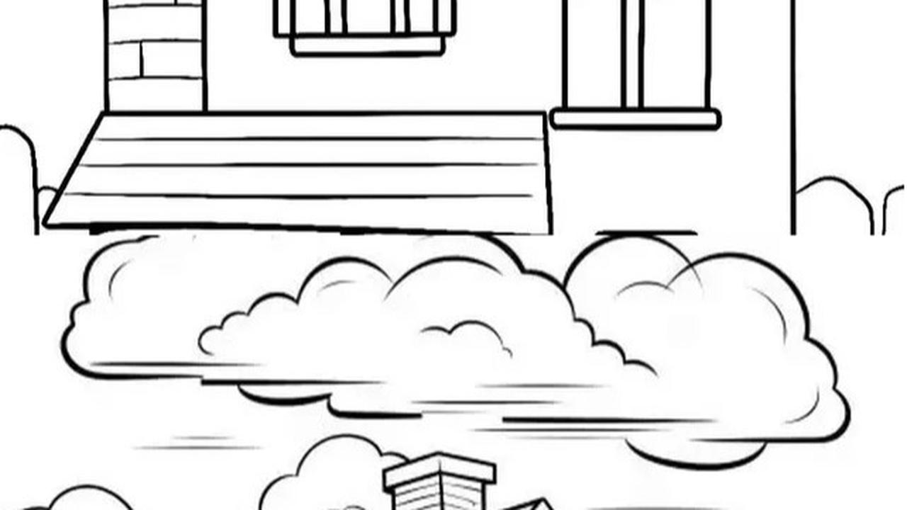 Ilustrasi Rumah Hitam Putih