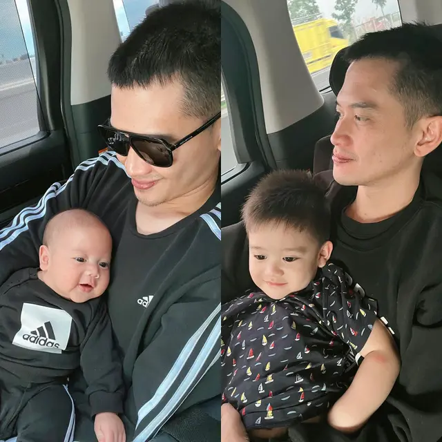 7 Potret Rezky Adhitya Bersama Baby Athar yang Tampil Keren