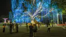Salah satu spot yang indah karya seni hortikultura khas Thailand yang bertempat di Charming Chiang Mai Flower Festival pada Kamis (11/12/2025). (Bola.com/Bagaskara Lazuardi)
