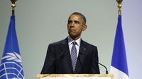 Presiden Barack Obama di KTT Perubahan Iklim Paris. (Reuters)
