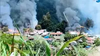 Usai aksi pembakaran puskesmas oleh KKB di Kiwirok Papua, nasib dua orang tenaga kesehatan yang bertugas di tempat tersebut belum diketahui. (Liputan6.com/ istimewa)
