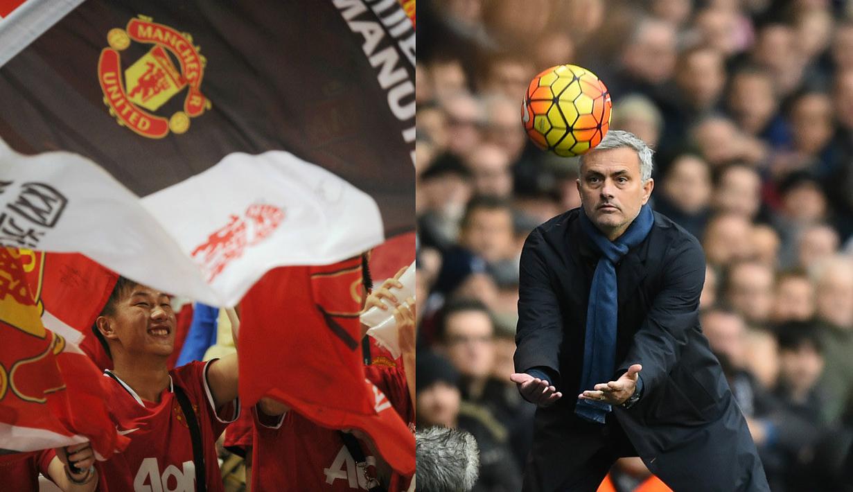 Fans Manchester United  kecewa dengan performa tim yang tidak konsisten, begitu juga dengan pelatih Van Gaal, mungkin Jose Mourinho menjadi solusi bagi The Reds. (AFP Photo/Peter Parks/Ben Stansall)
