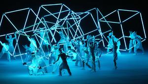 Upacara pembukaan SEA Games 2025 digelar di Stadion Nasional Rajamangala, Bangkok, pada Selasa (9/12/2025) malam WIB. (AP Photo/Achmad Ibrahim)