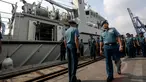 KSAL Laksamana TNI Ade Supandi (kanan) saat memimpin upacara penyambutan kedatangan KRI Rigel 933‎, di Dermaga JICT II, Pelabuhan Tanjung Priok, Jakarta, Jumat (15/5/2015). (Liputan6.com/Faizal Fanani) 