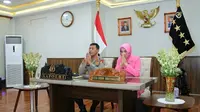 Kapolri Jenderal Polisi Idham Azis bersama Ketua Umum Bhayangkari Ny. Fitri Idham Azis. (Istimewa)