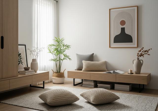 Minimalkan Dekorasi dan Kekacauan/Inspirasi Desain Ruang Tamu Luas di Rumah Kecil (Sumber: gemini.com)