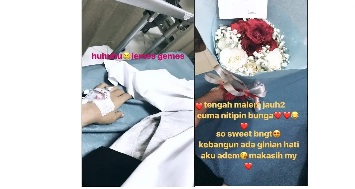 Evelyn Nada Anjani dapat kiriman bunga, dari Aming? (Foto: Instagram)