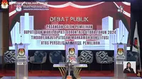 Podium kosong debat publik PSU Pilkada Gorontalo Utara (Arfandi Ibrahim/Liputan6.com)