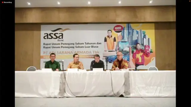 Paparan publik PT Adi Sarana Armada Tbk (ASSA), Kamis (21/7/2022), (Foto: tangkapan layar/Pipit I.R)