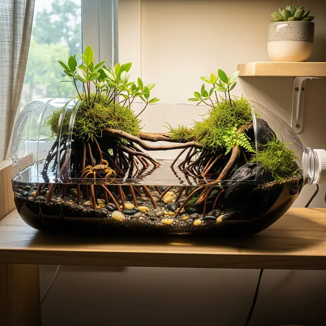 Kebun Paludarium dari Galon Bekas di Rumah (Gemini AI)