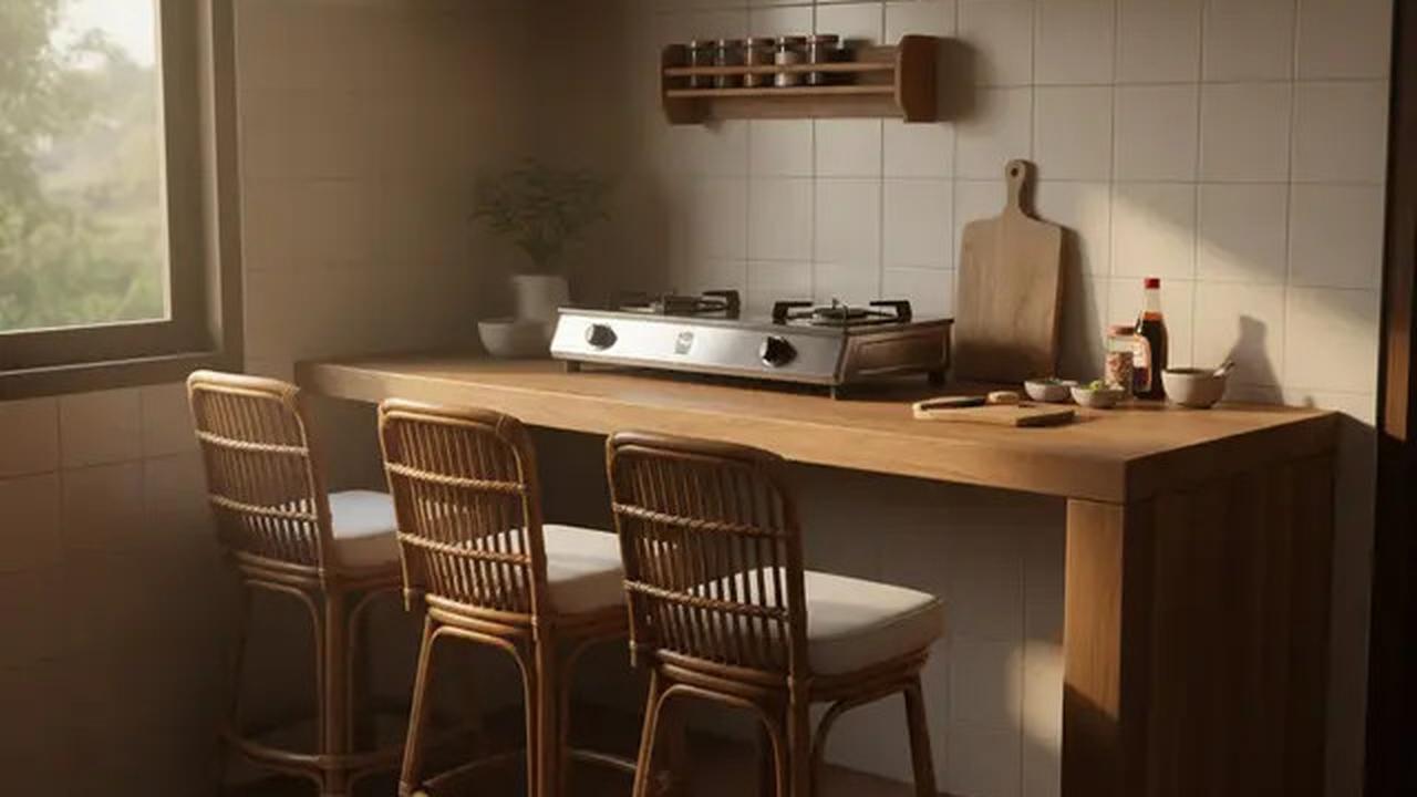 9 Model Dapur Kecil dengan Meja Bar, Solusi Hemat Ruang Tetap Estetik