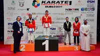 Atlet karate Indonesia, Krisda Putri Aprilia, menyumbang medali perak pada Premier League World Karate Federation (WKF) yang berlangsung di Dubai, Uni Emirat Arab, 1-3 April 2017. (Instagram)