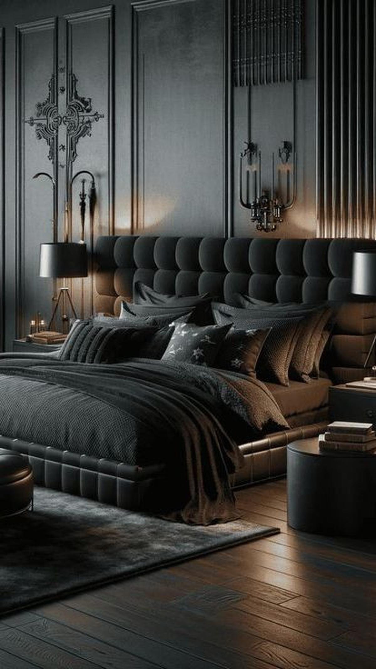 Desain Kamar Ala Hotel Serba Hitam