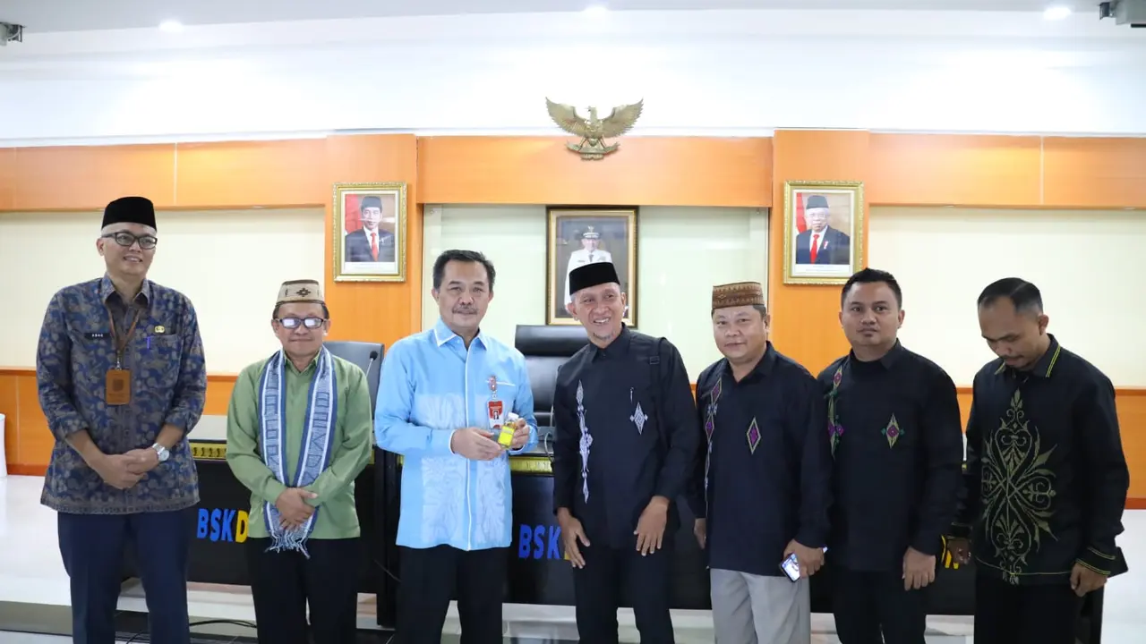 Jajaran Dinas Pemberdayaan Masyarakat Desa (DPMD) Provinsi Gorontalo saat berkunjung ke  BSKDN Kemendagri. (Istimewa)