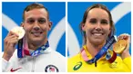 Dua perenang yang berlaga di Olimpiade Tokyo 2020, Caeleb Dressel dari Amerika Serikat di bagian putra dan Emma McKeon dari Australia di bagian putri layak dinobatkan sebagai raja dan ratu Olimpiade Tokyo 2020 berkat raihan medali emasnya dari cabang renang. (Foto: Kolase AP/Gregory Bull)