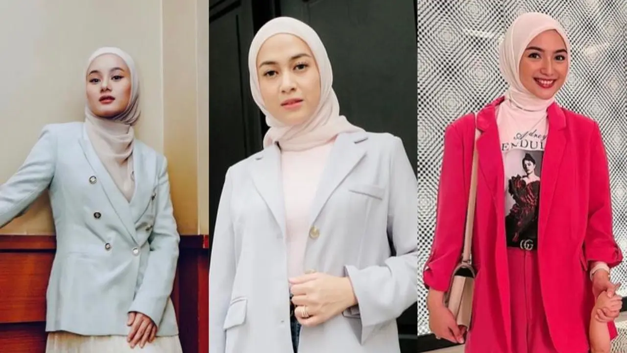 10 Ide OOTD Blazer Casual Hijab dari Dinda Hauw hingga Citra Kirana