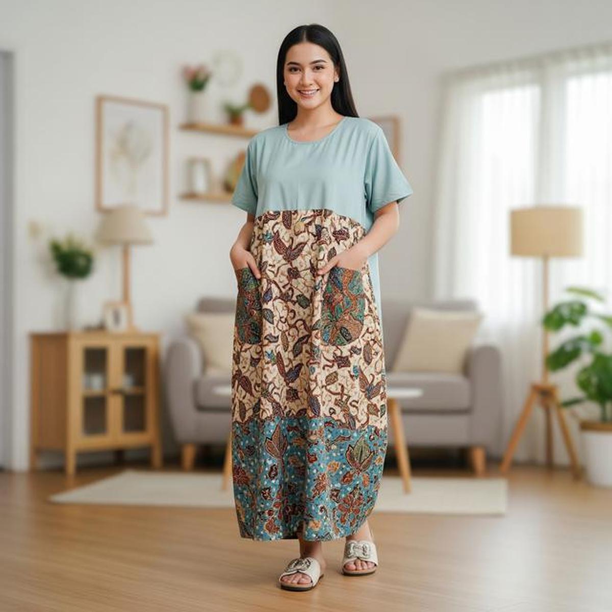 7 Model Daster Batik Kombinasi Polos, Pilihan Tepat untuk Santai di Rumah
