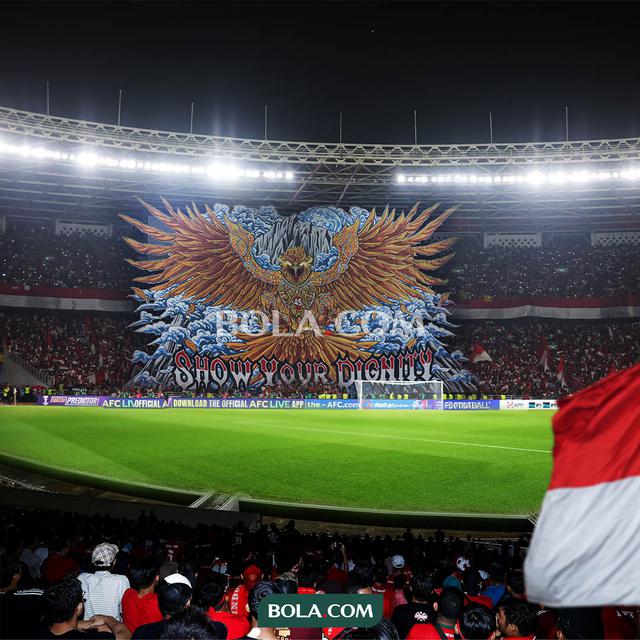 Timnas Indonesia - Ilustrasi suporter Timnas Indonesia atmosfer SUGBK