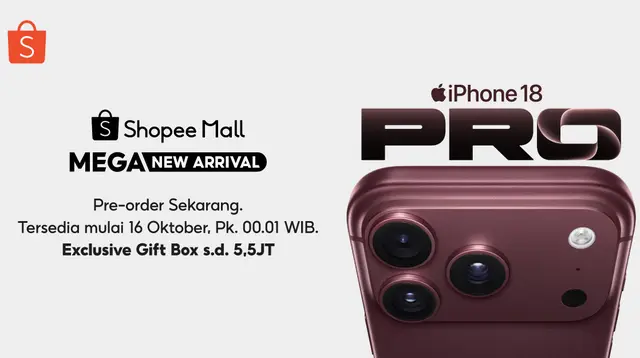 Siap-Siap Upgrade! iPhone 18 Pro dan iPhone 18 Pro Max Bisa Di-Pre-Order di Shopee