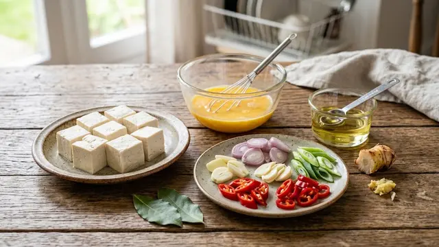 Bahan-bahan oseng tahu telur